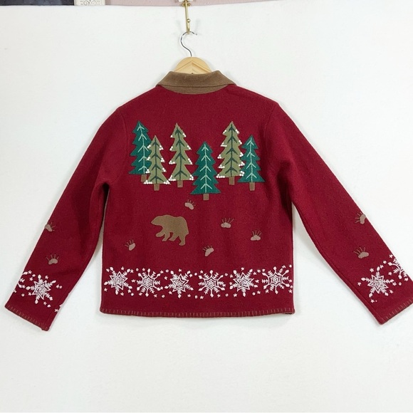 Painted pony red women’s full zip Christmas cropped jacket size medium - Picture 15 of 16